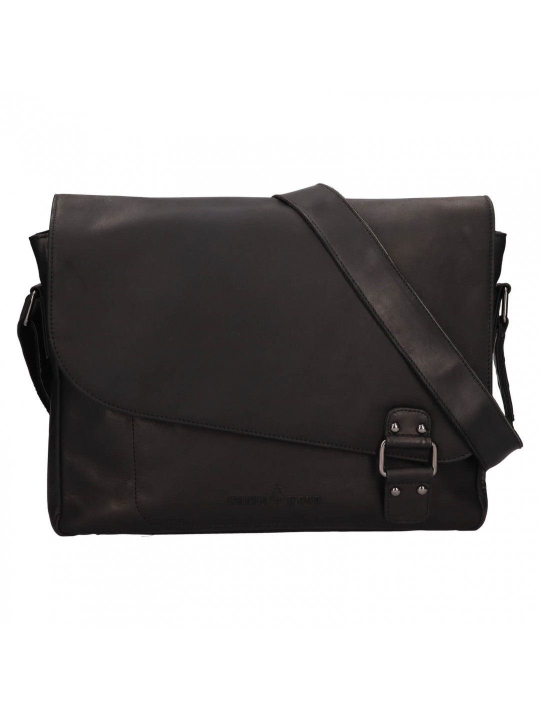 Pánská kožená taška přes rameno Greenwood Henryj – černá